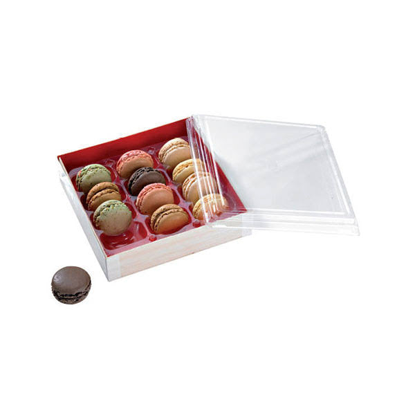 Wooden Folding Box with Red Shiny Interior, 24 oz. Pack of 100 N4192