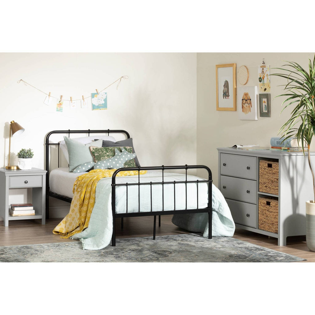 Black Twin Metal Complete Bed X3216