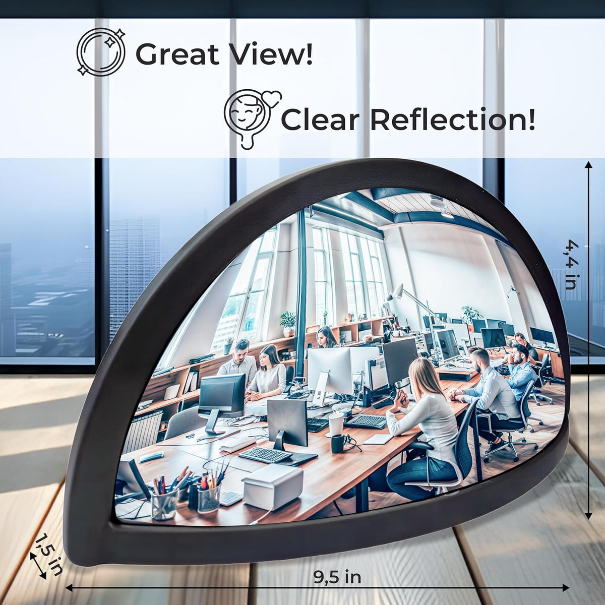 Black Half Concave Mirror X1548