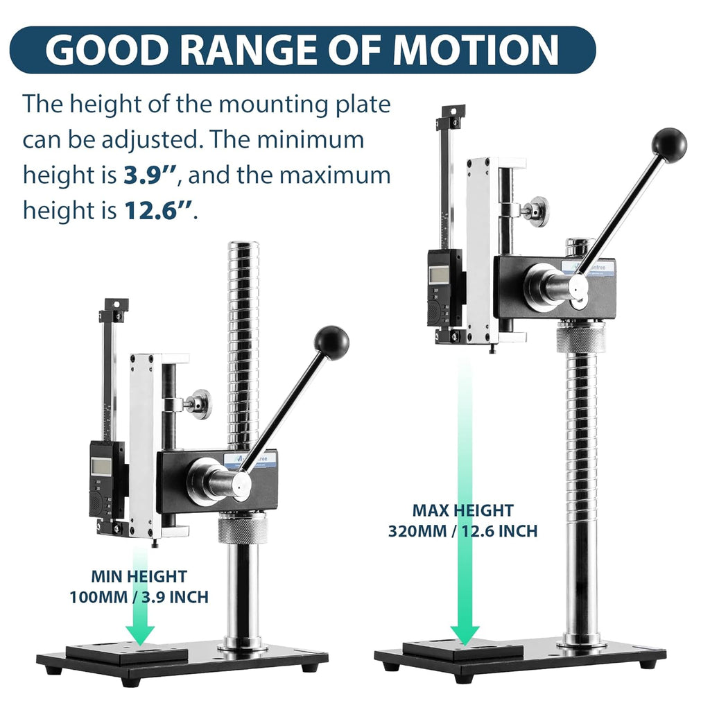 Force Gauge Stand Push Pull Test Stand Lever-Operated Manual Test Stand Stroke 70mm/2.8 with Digital Scale and Clamp x1 M8235