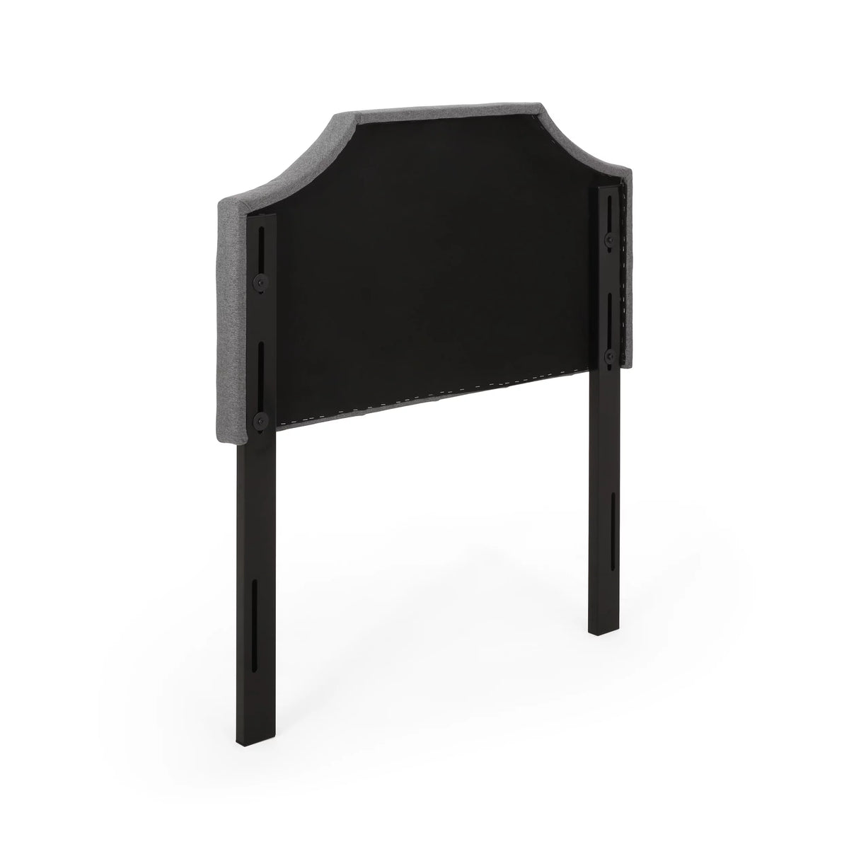 Charcoal Gray and Black Upholstered Twin Headboard H167412