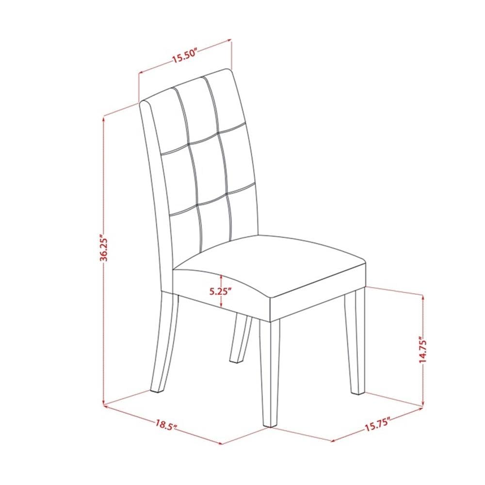 Black Faux Leather Dining Chairs Set of 2 N44323