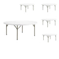 72" Round Granite White Folding Table 5 Pack P8824