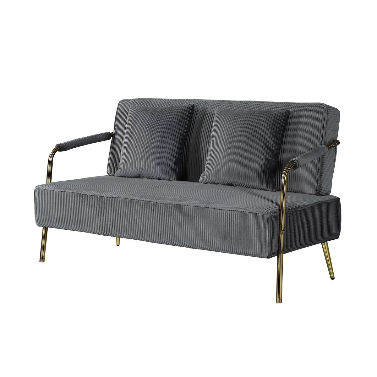 Velvet Loveseat with Gold Metal Legs K57443