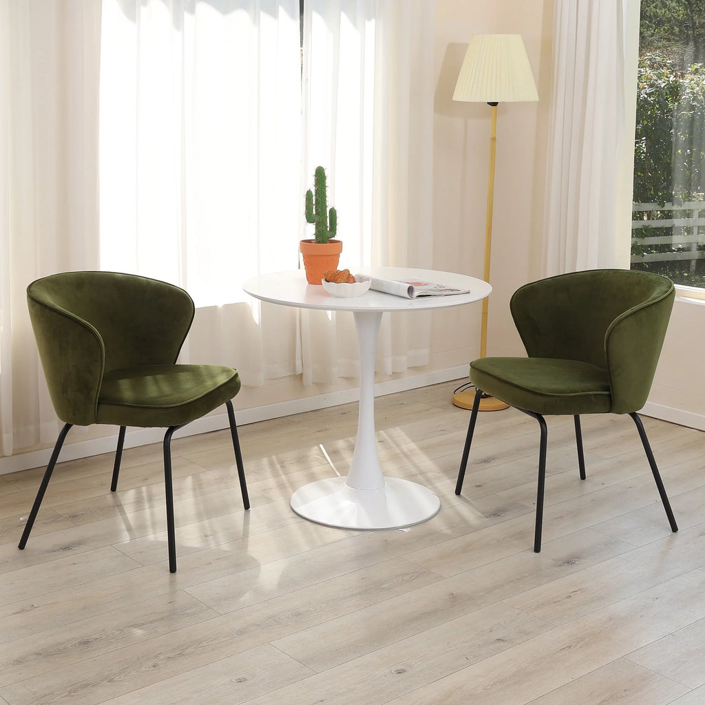 32'' Round Pedestal Dining Table White J73422