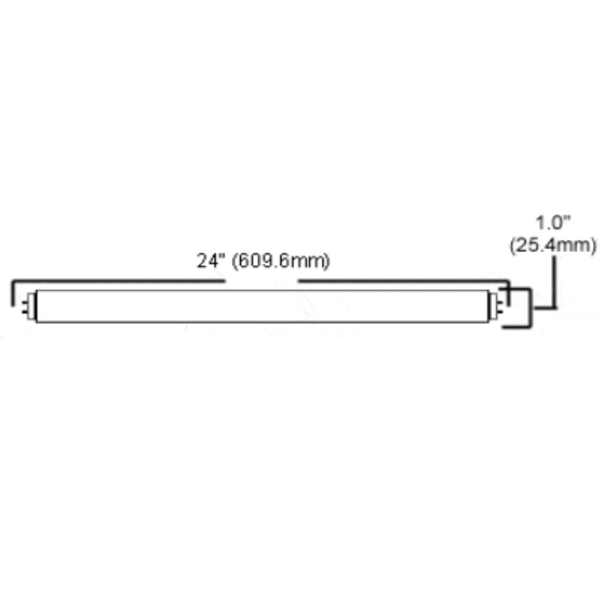 24 Inch 20W 2700K Warm White T9 Fluorescent Tube Light Bulb G13 Bi-Pin Base Pack of 10 V593359
