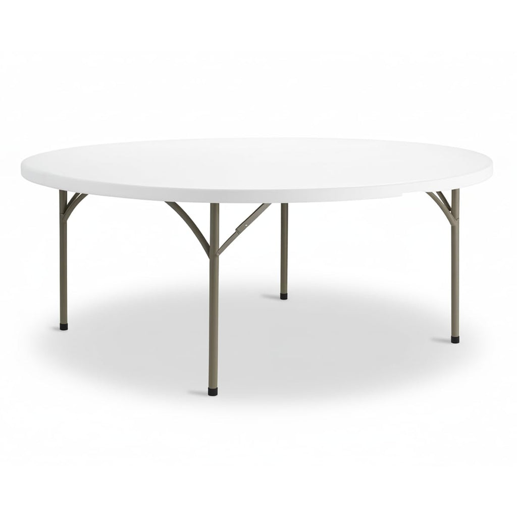 72" Round Granite White Folding Table 5 Pack P8824