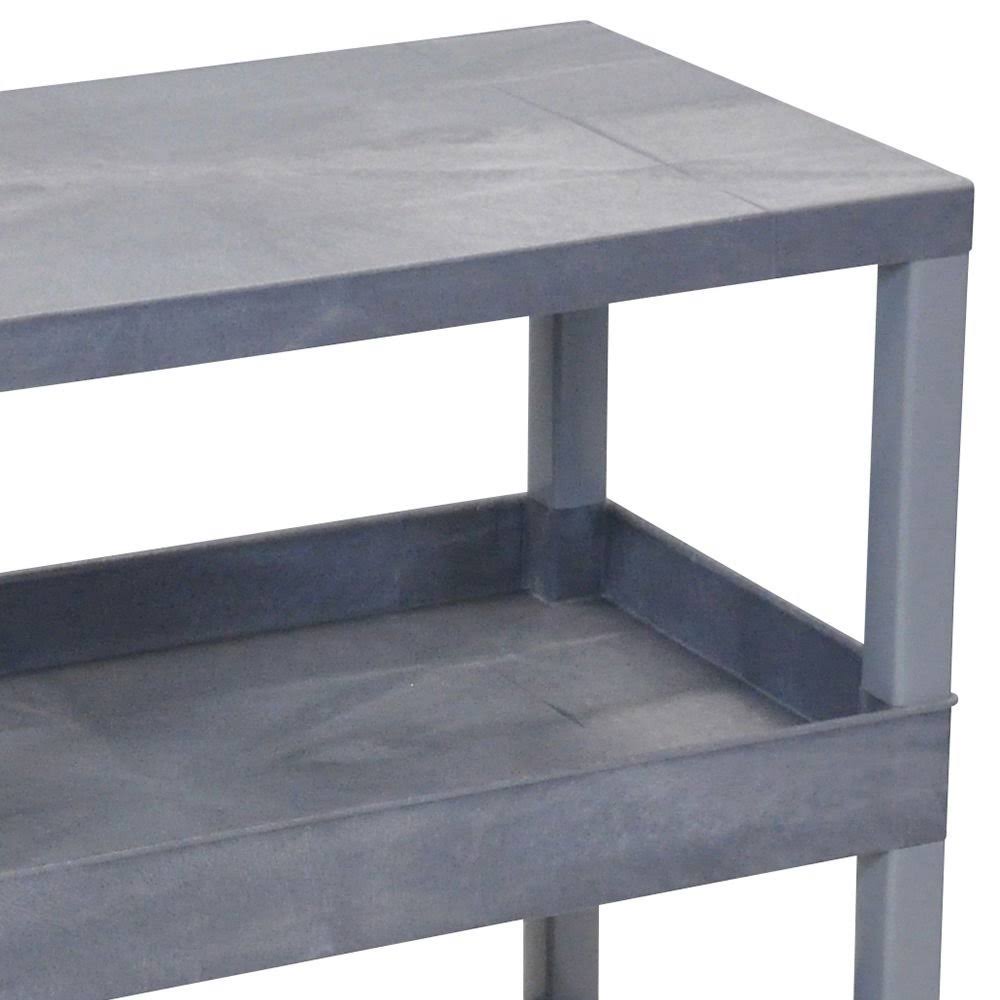 Gray 18x32 Cart with 2 Flat and 1 Tub Shelves Z68853