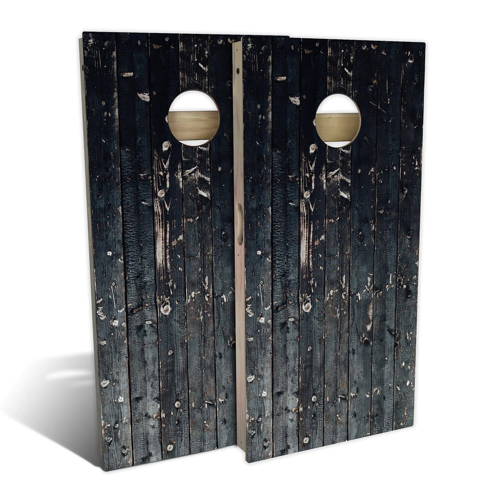 Black Plank Cornhole Set with Carrying Case L35945
