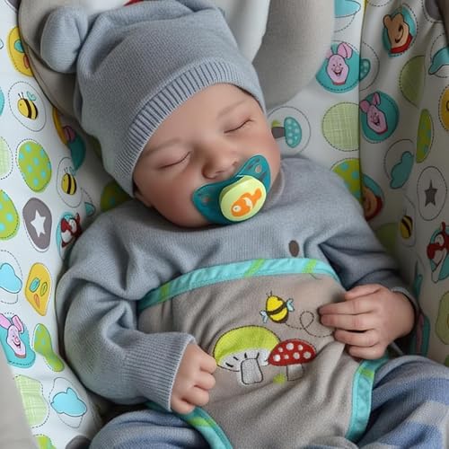17 Inch Silicone Realistic Reborn Baby Doll with Feeding Kit E284