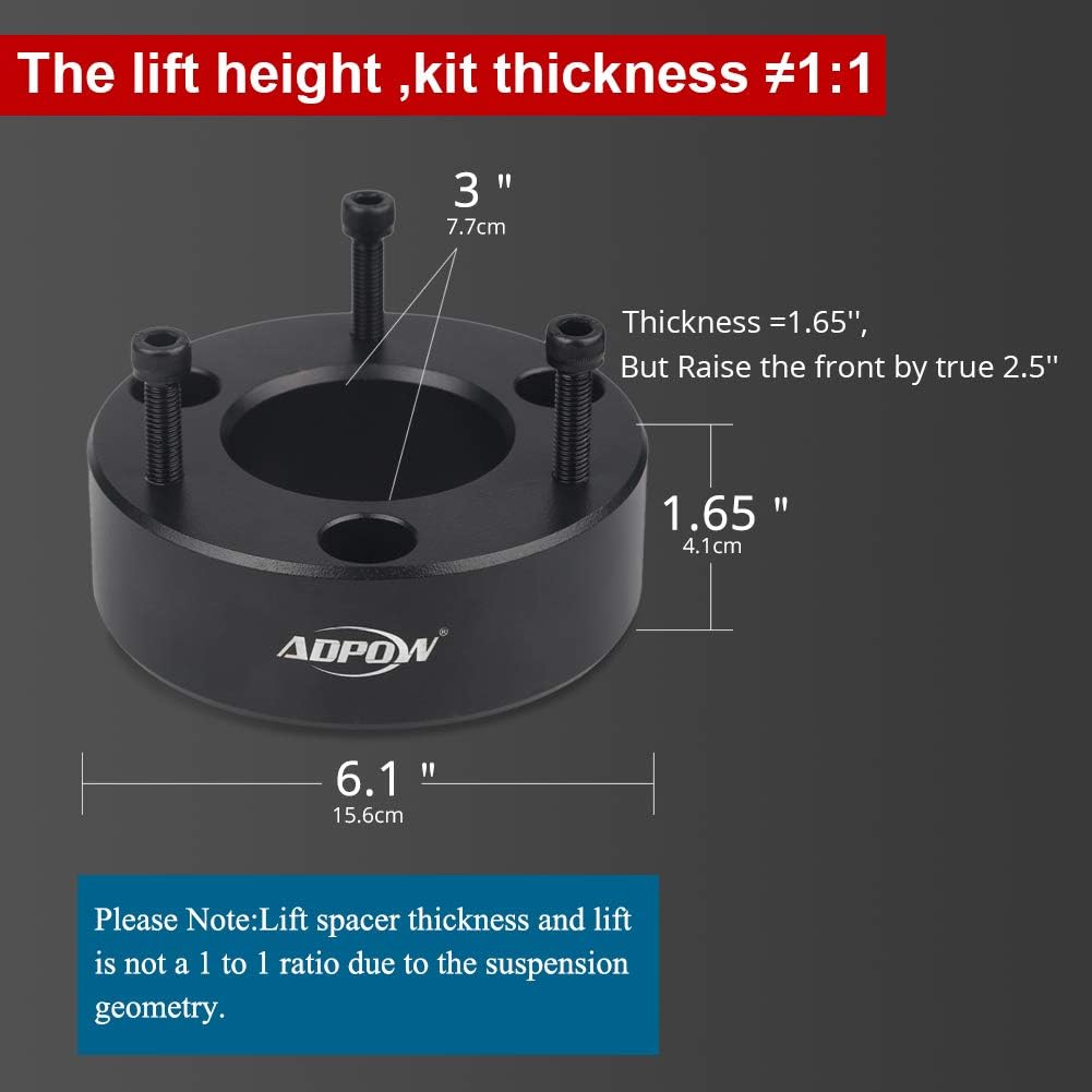 2.5" Front Leveling Lift Kit for Chevy GMC Silverado 1500 / Sierra 1500 2007-2019 Pickup, Pack of 2 G156