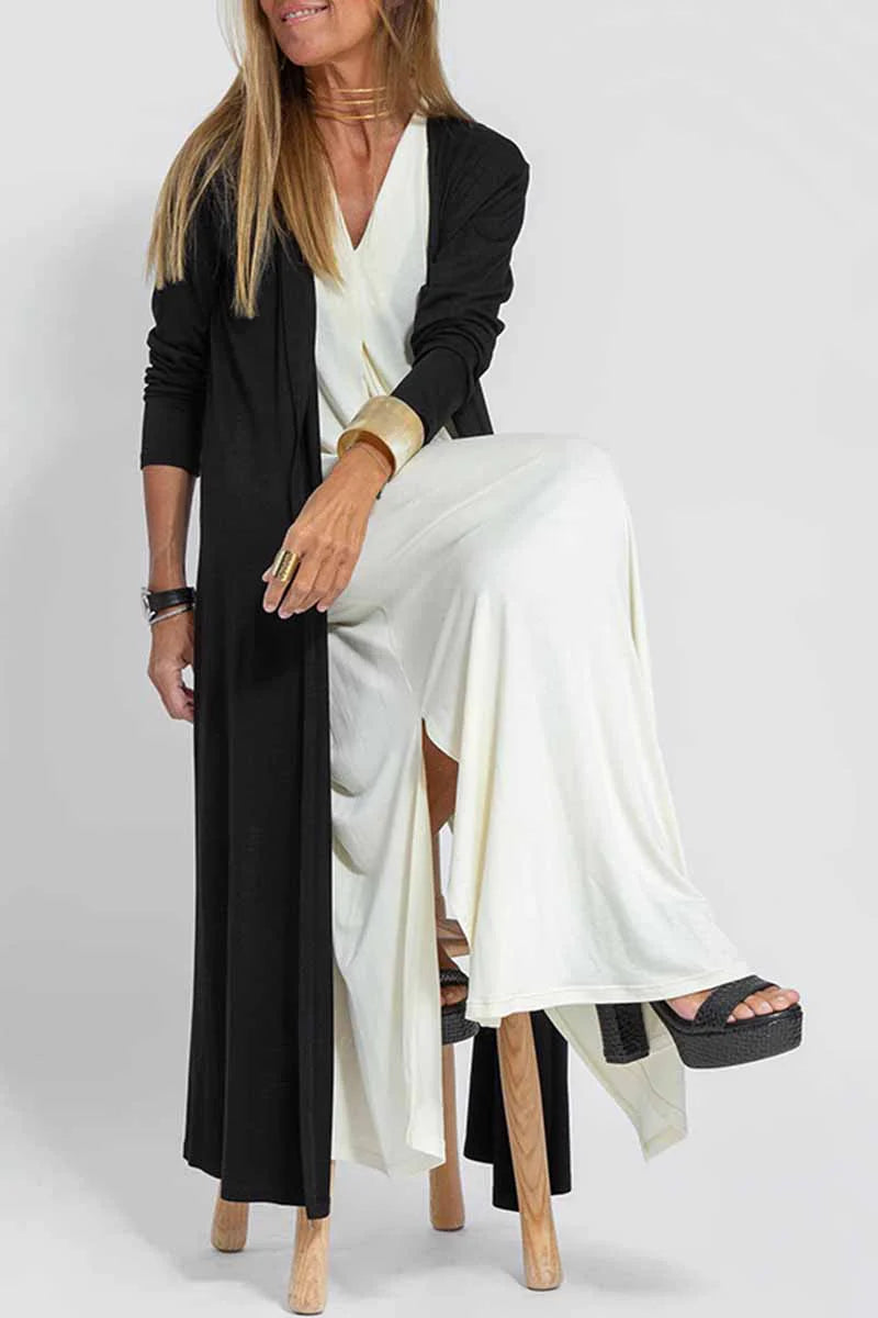 Solid Slit Cardigan Outerwear X239
