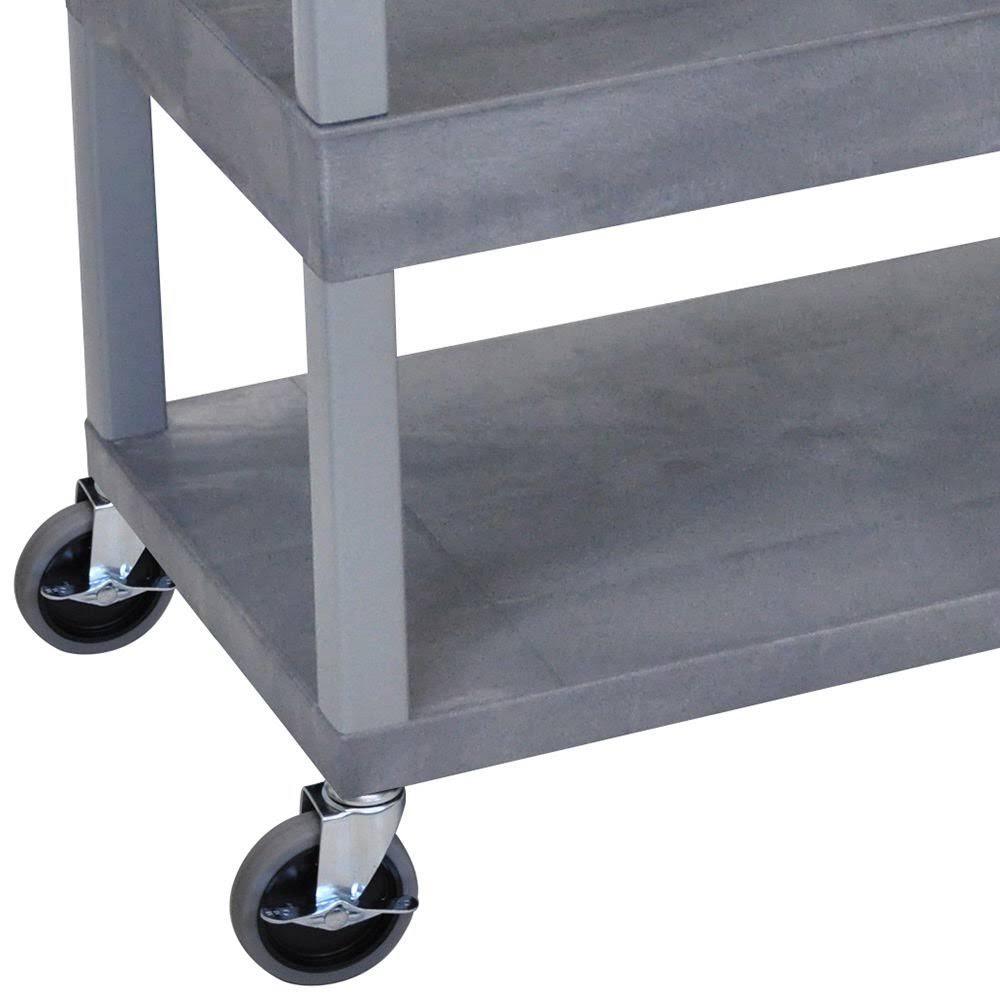 Gray 18x32 Cart with 2 Flat and 1 Tub Shelves Z68853