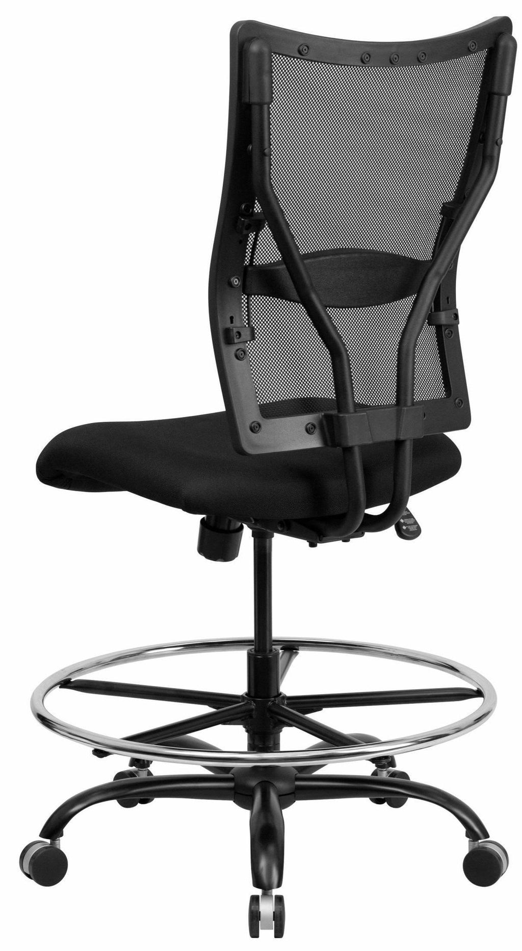 400 lb. Capacity Big & Tall Drafting Chair Black Mesh Z726