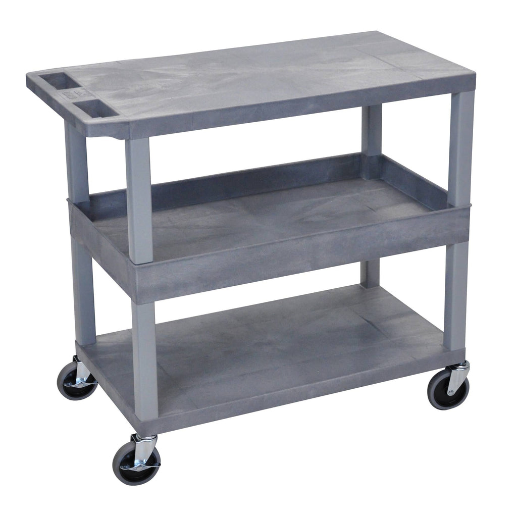 Gray 18x32 Cart with 2 Flat and 1 Tub Shelves Z68853