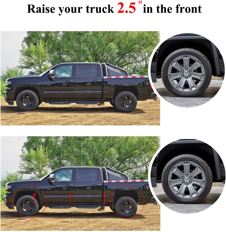 2.5" Front Leveling Lift Kit for Chevy GMC Silverado 1500 / Sierra 1500 2007-2019 Pickup, Pack of 2 G156
