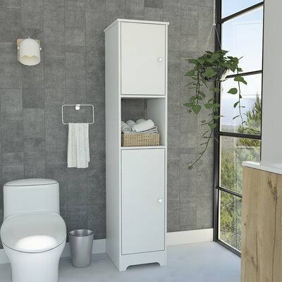 14.3'' W x 67.8'' H x 16'' D Linen Cabinet White L204