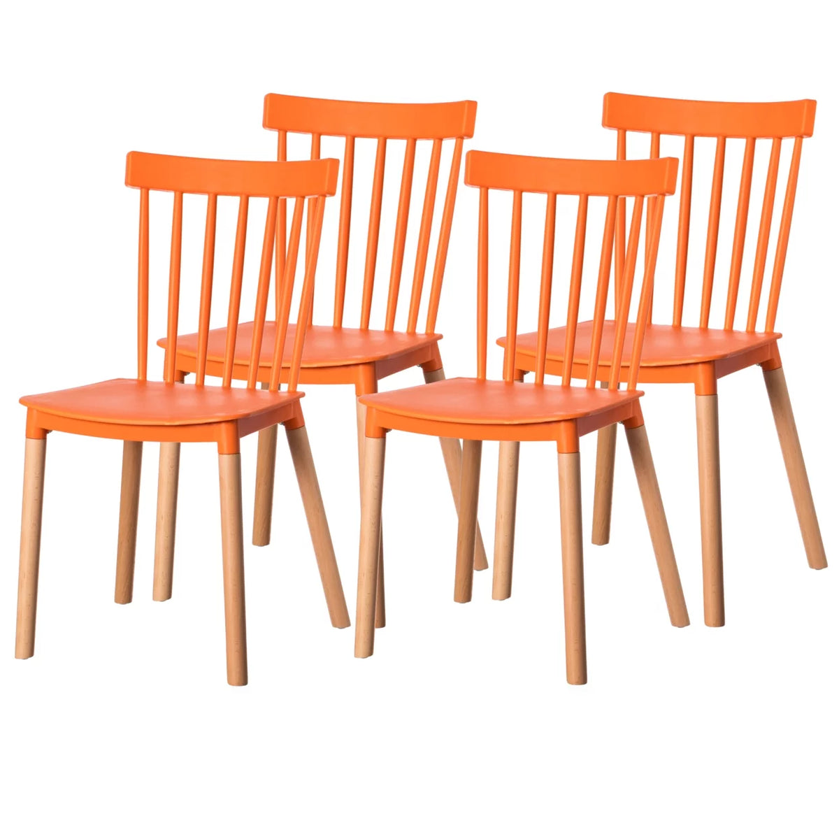 Plastic Dining Chair with Beech Wood Legs Z40597
