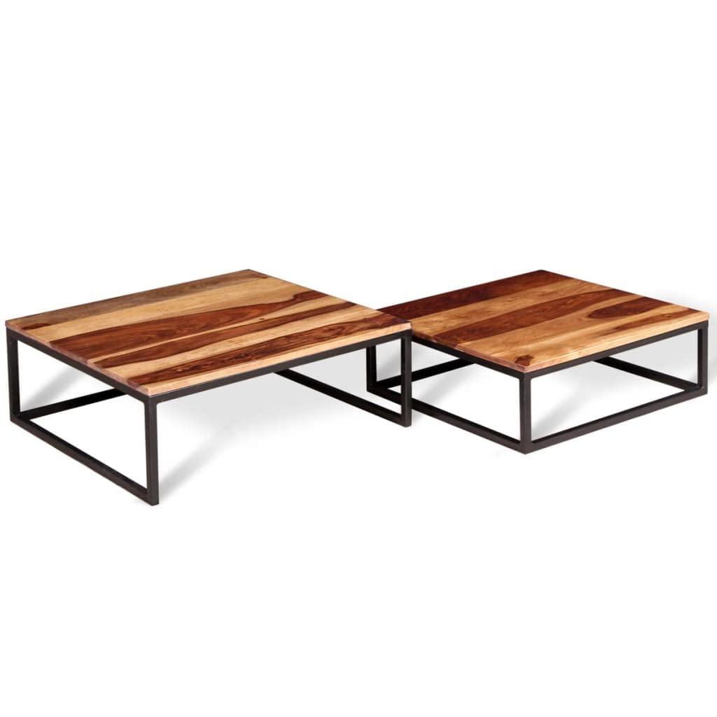 Two Piece Nesting Coffee Table Set Solid Sheesham Wood F179