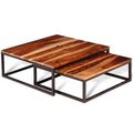 Two Piece Nesting Coffee Table Set Solid Sheesham Wood F179