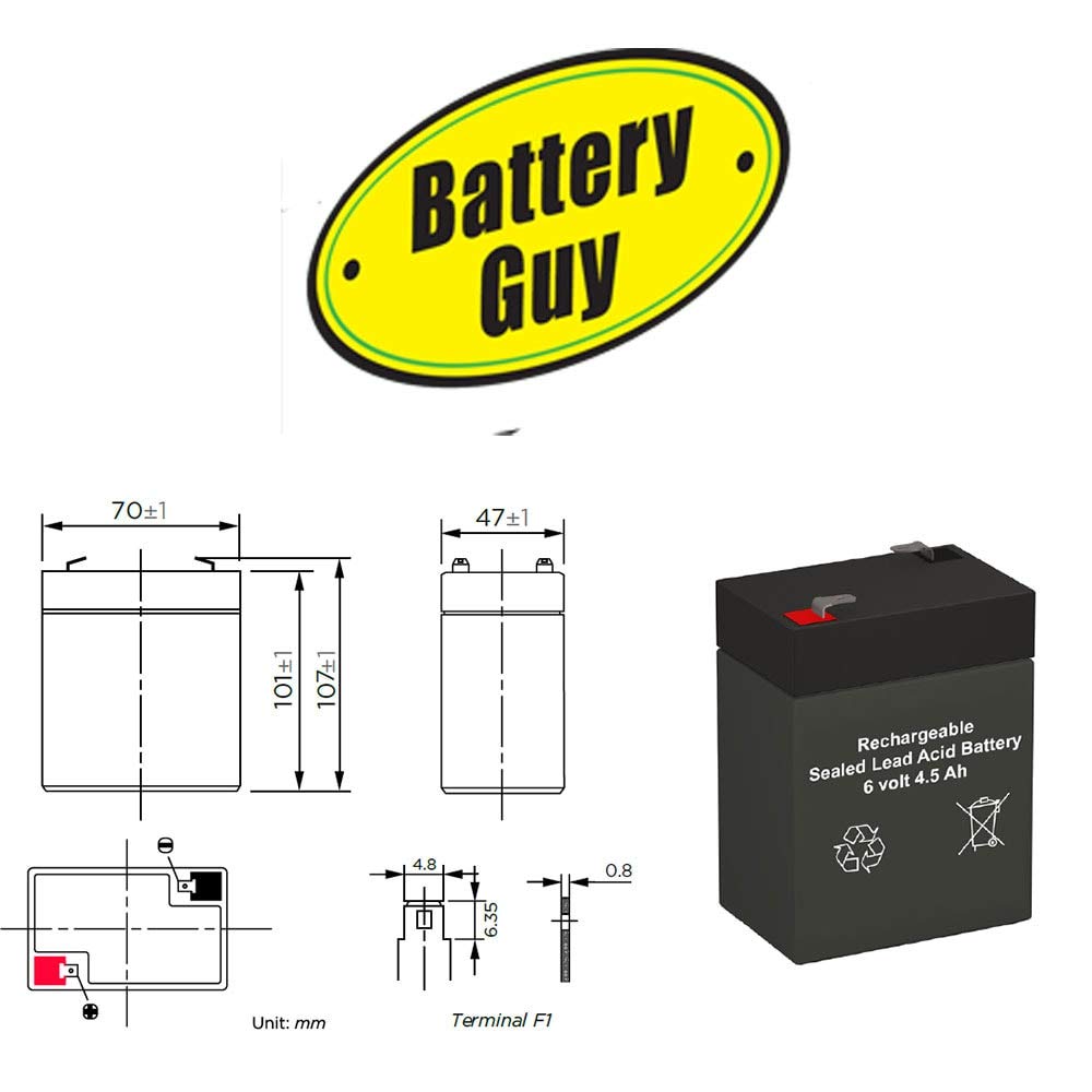 6V 4.5Ah Rechargeable SLA Batteries Qty of 4 S584