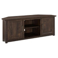 58" Rustic Wood Corner TV Stand, Dark Walnut W1532