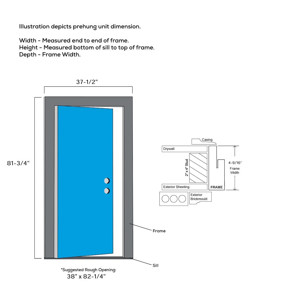 Steel Primed Left Hand In-Swing Prehung Front Door 9 Lite Clear Glass 36" x 80" R389240
