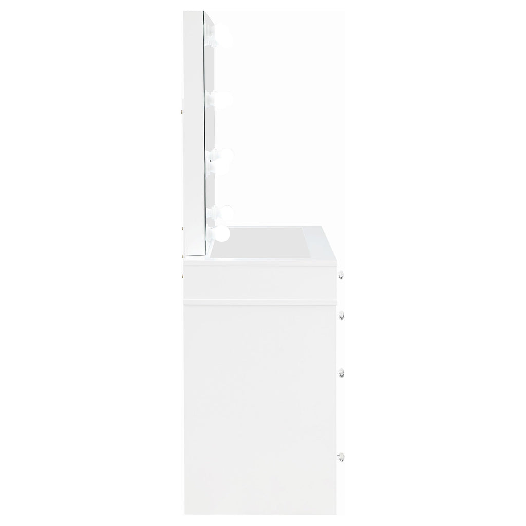 White Velvet 9-Drawer Vanity Table Set H7743