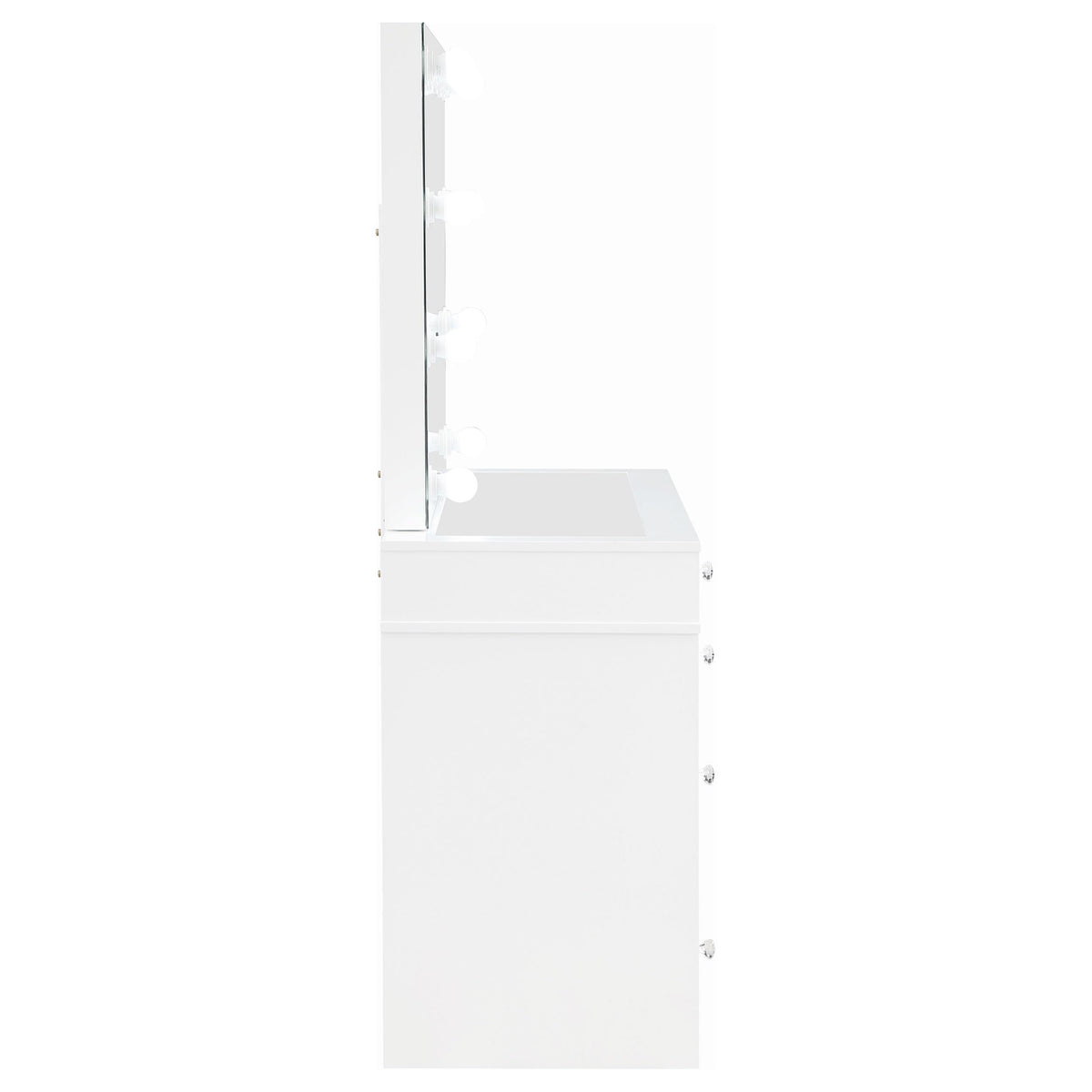 White Velvet 9-Drawer Vanity Table Set H7743