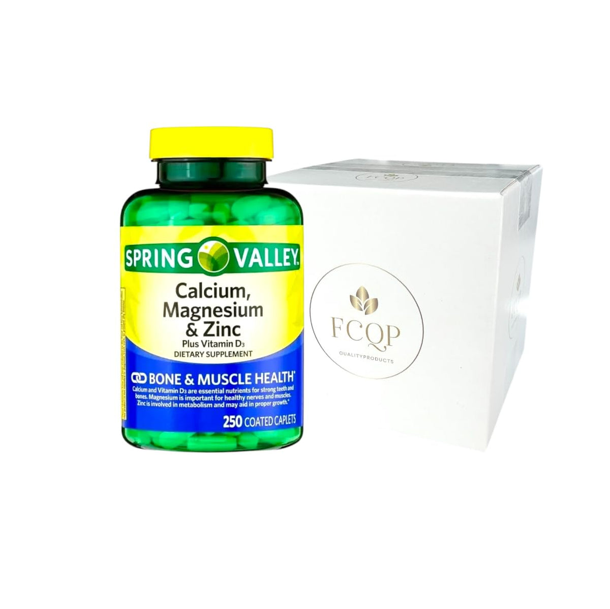 Calcium Magnesium Zinc with Vitamin D3 Supplements, 250 Coated Caplets J1044