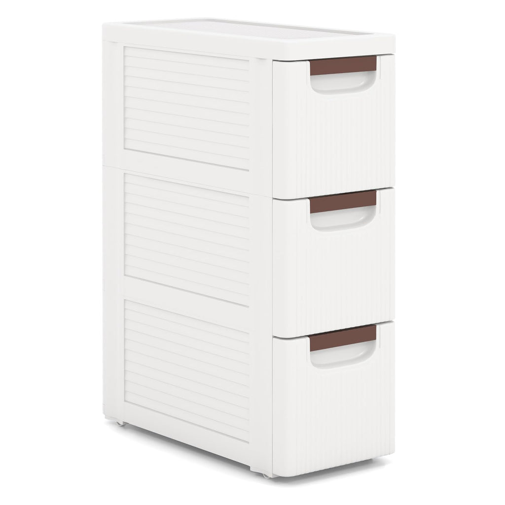 3 Drawer Narrow Rolling Storage Cart with 4 Wheels V92324