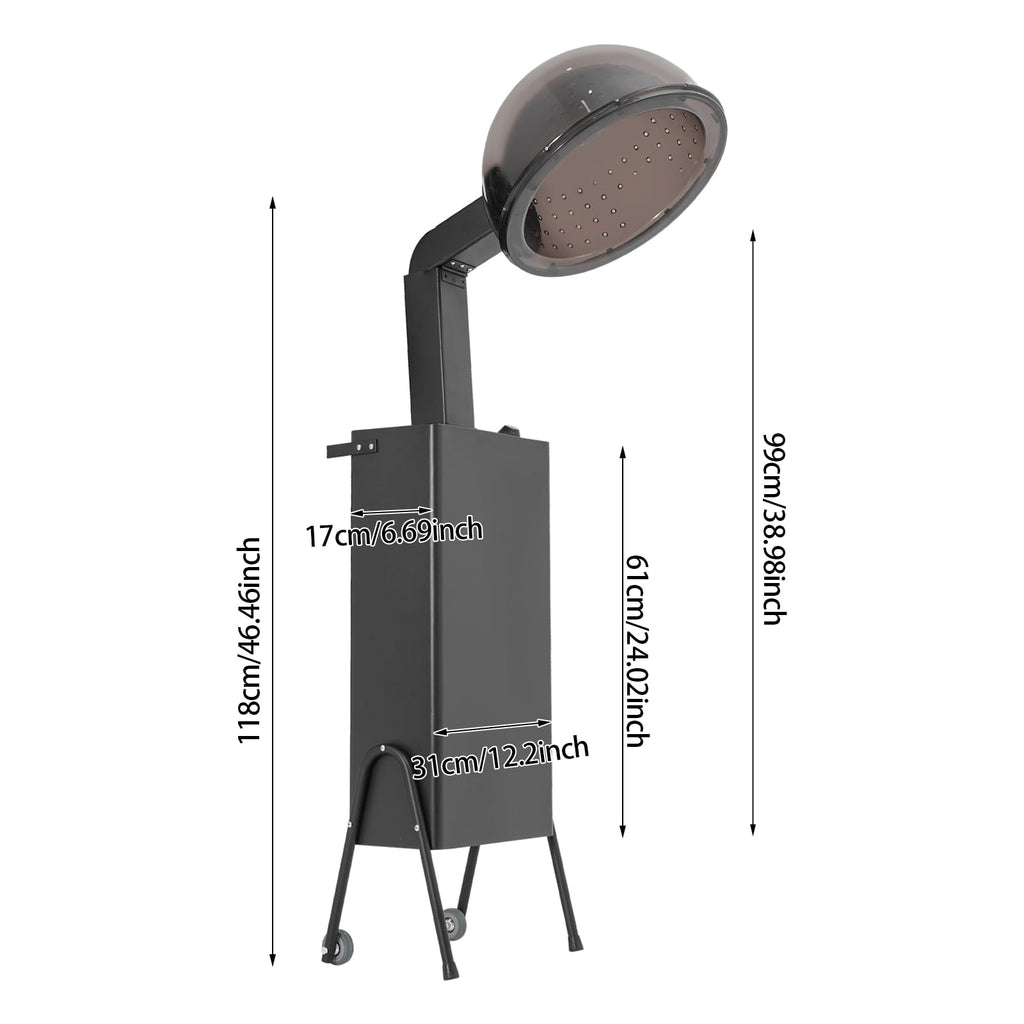 Black 1200w Hooded Hair Dryer with Timer P297056