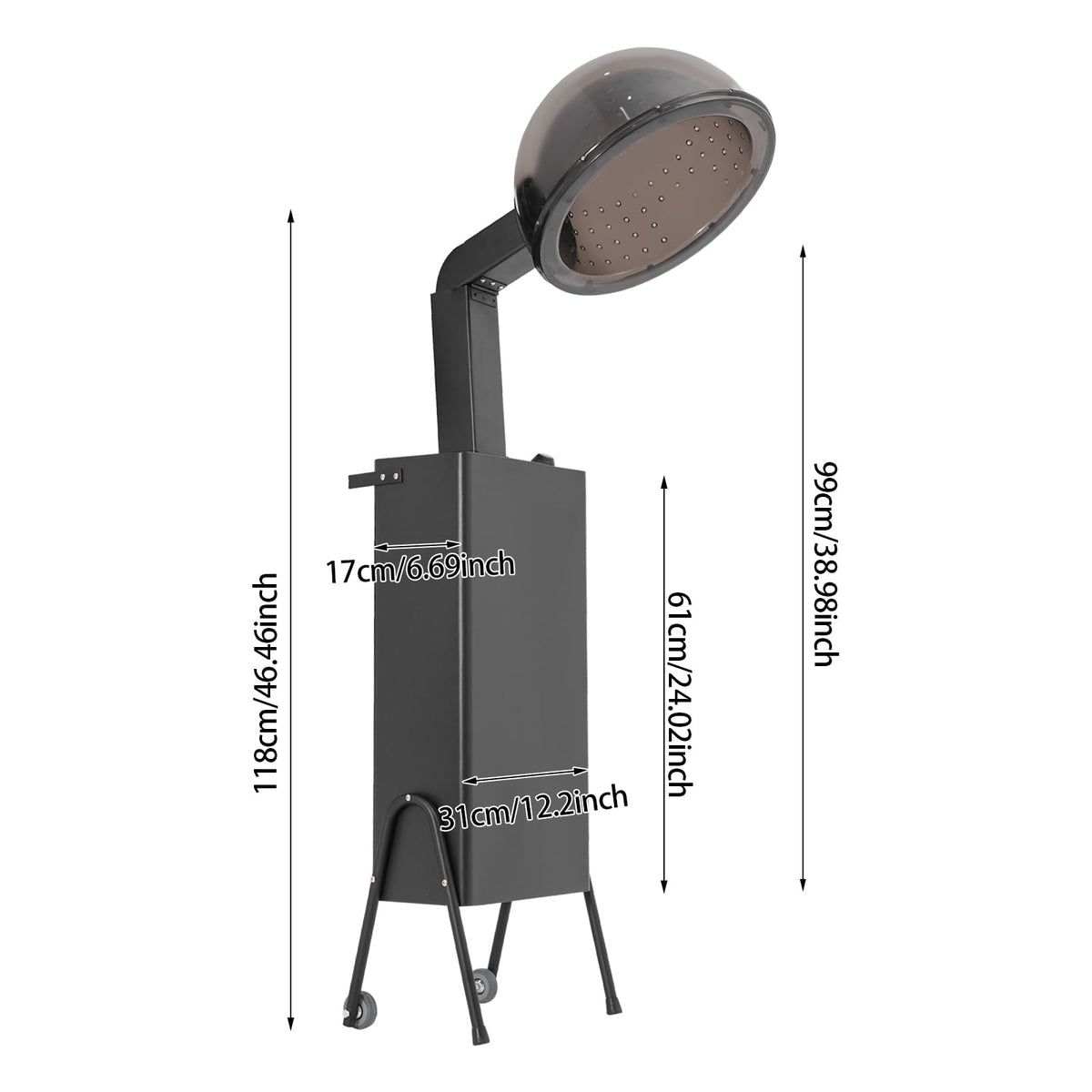 Black 1200w Hooded Hair Dryer with Timer P297056