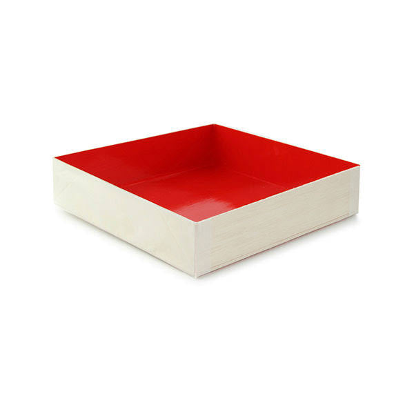 Wooden Folding Box with Red Shiny Interior, 24 oz. Pack of 100 N4192