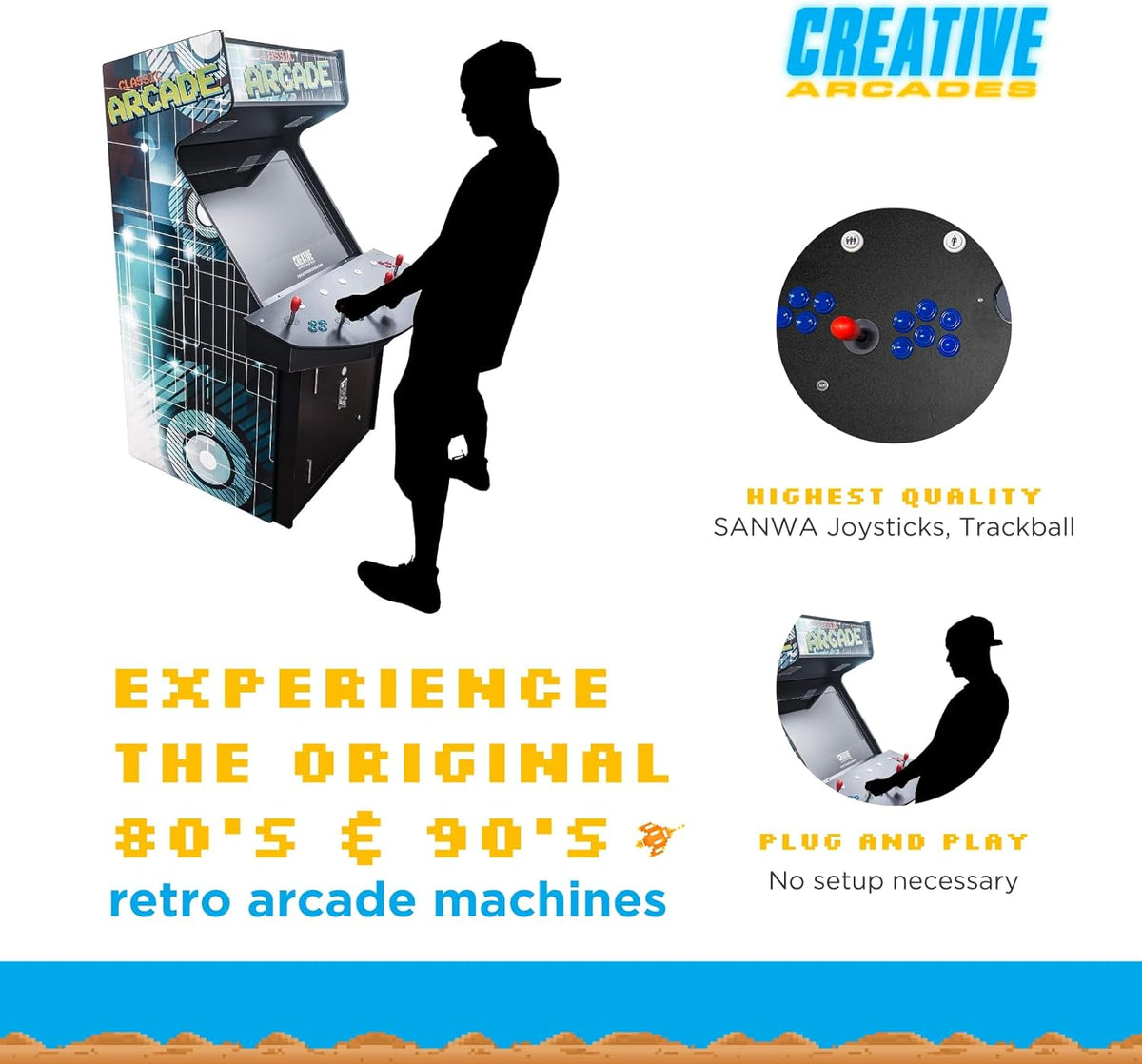 32" LCD Screen Arcade Machine with 4 Joysticks and 2 Stools F90838