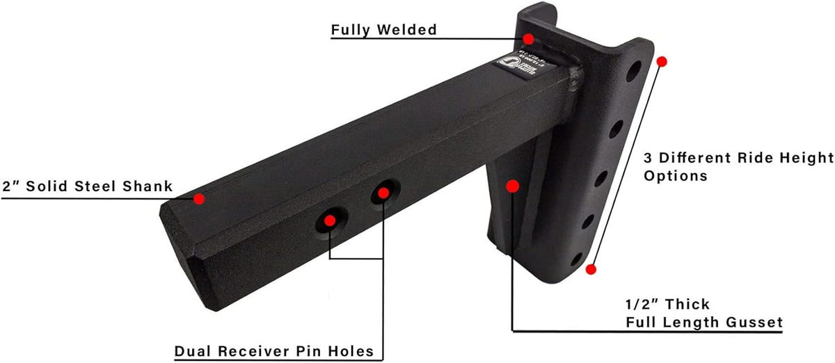 2.0" Adjustable Extreme Duty Trailer Hitch with Dual Ball H1761