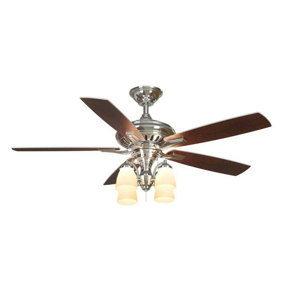 Polished Nickel Ceiling Fan with Light J3378