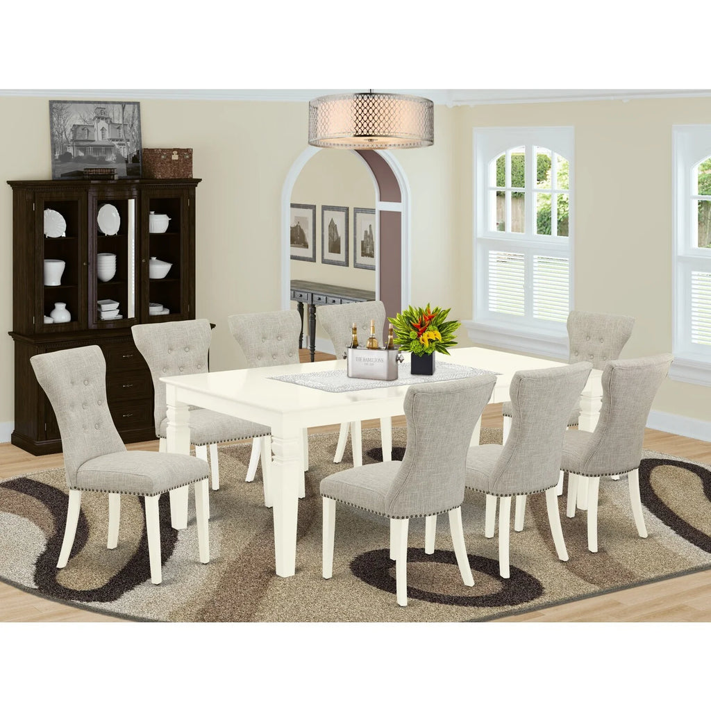 9-Piece Dining Table Set with 8 Padded Chairs T95820