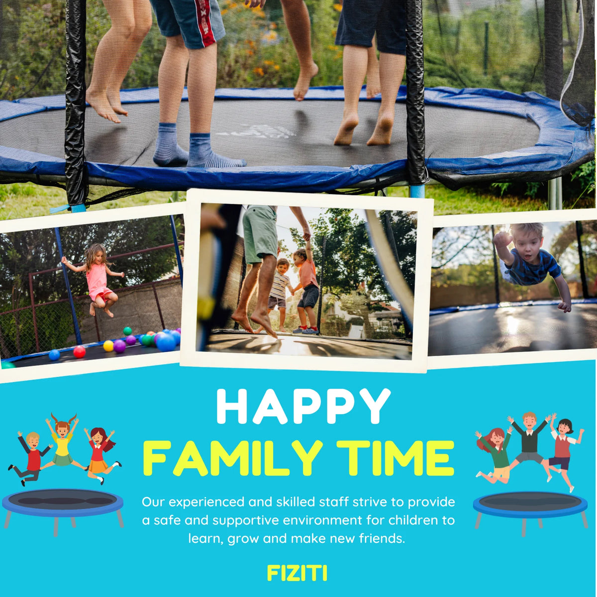 16FT Outdoor Trampoline with Basketball Hoop and Ladder D6319