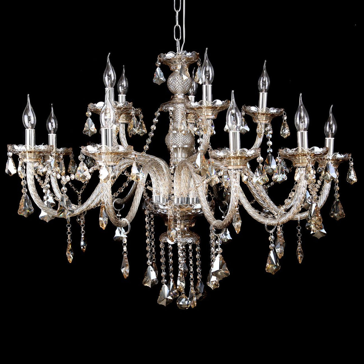 15 Lights Cognac K9 Crystal Chandelier X7133