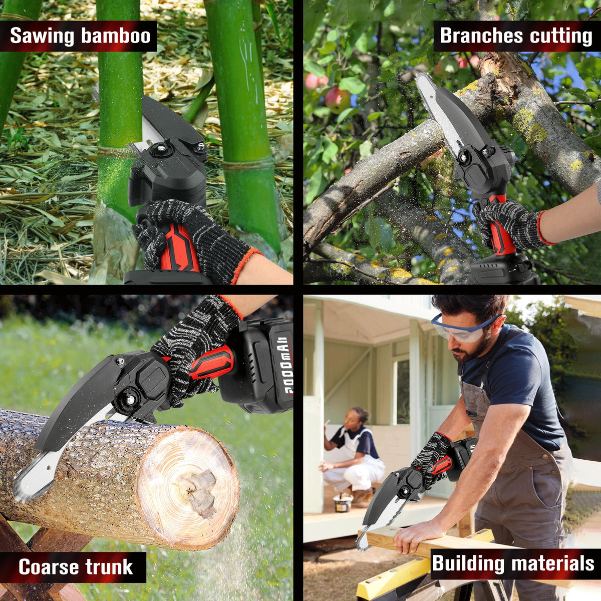 6-Inch Cordless Mini Chainsaw with 2 Batteries I91639