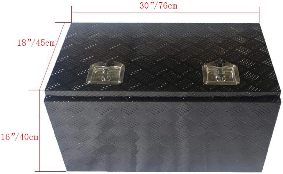 Black Aluminum Truck Tool Box Flatbed Storage X37066