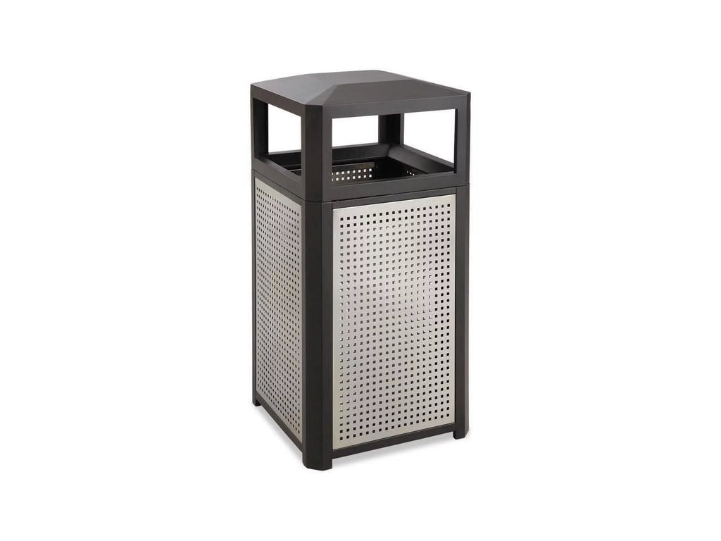 Steel Waste Container 15gal Black R3173