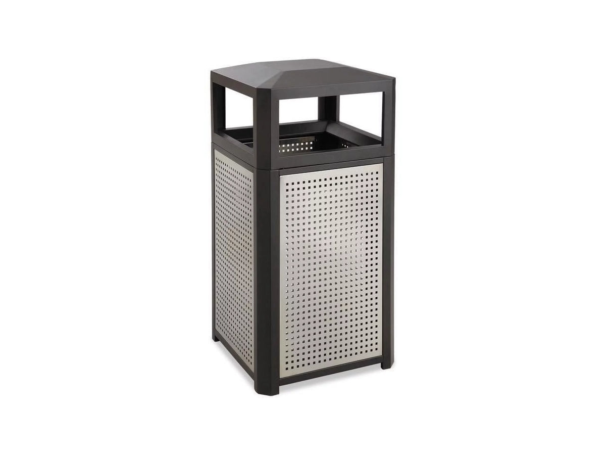 Steel Waste Container 15gal Black R3173