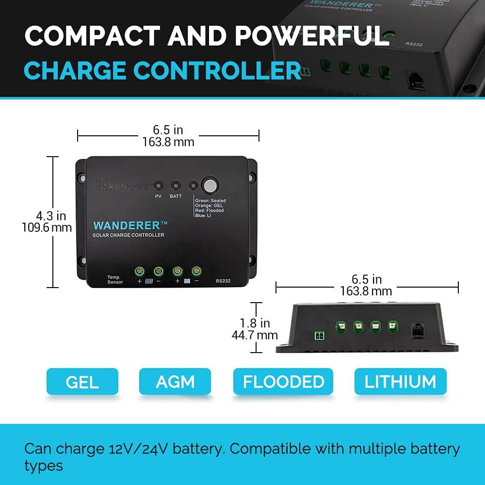400 Watt 12 Volt Monocrystalline Solar Panel Bundle Kit with 4 pcs 100W Panel and 30A PWM Charge Controller C209804