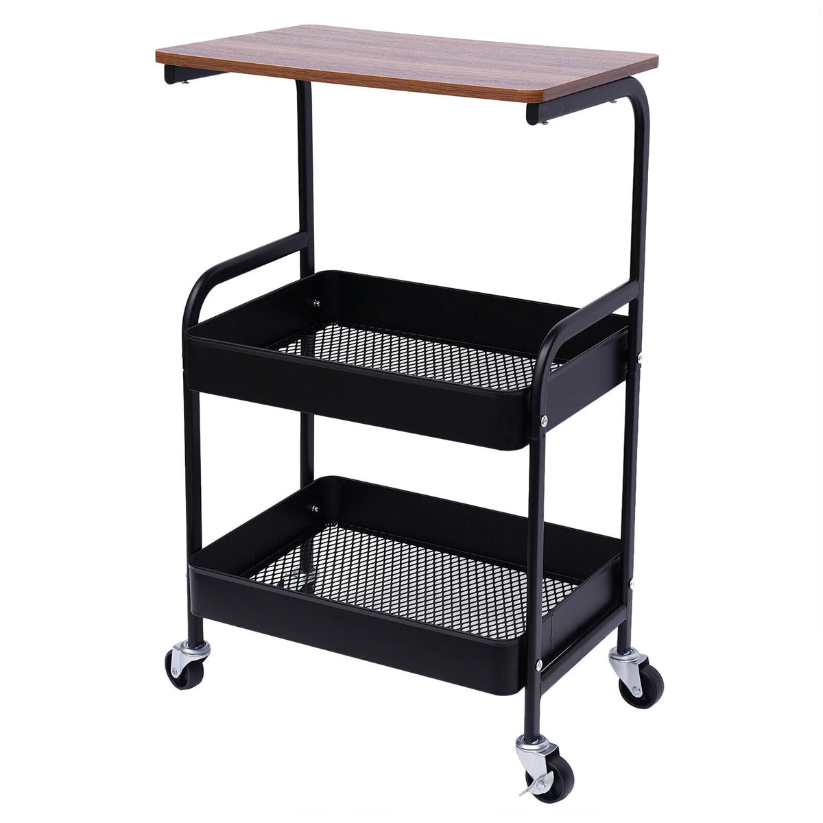 3 Tier Mobile Laptop Printer Cart Rolling Computer Stand Q56405