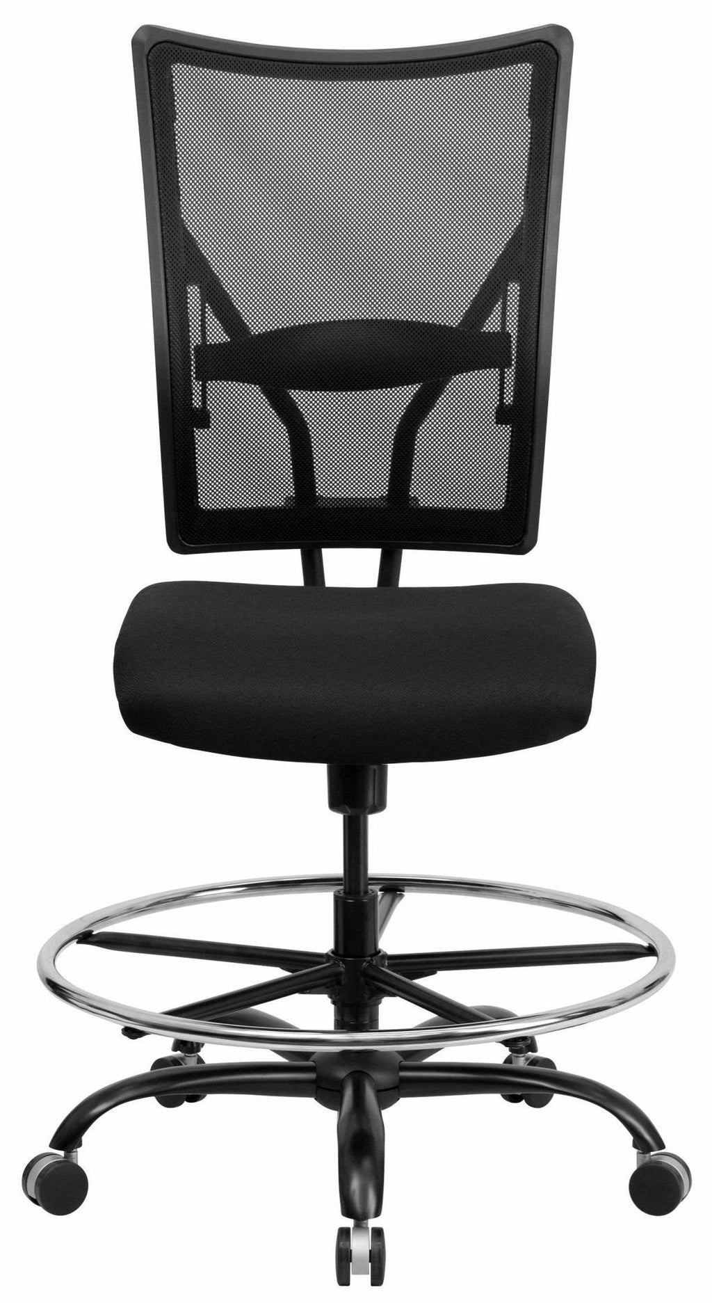 400 lb. Capacity Big & Tall Drafting Chair Black Mesh Z726