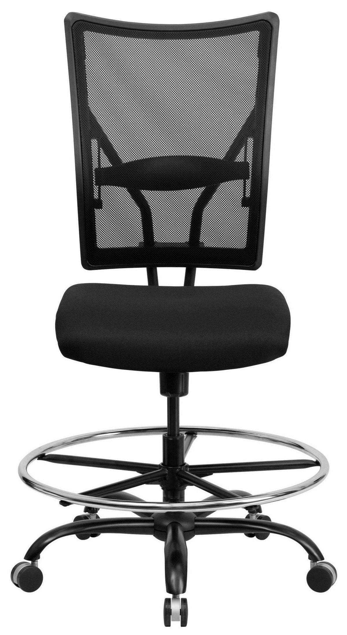 400 lb. Capacity Big & Tall Drafting Chair Black Mesh Z726