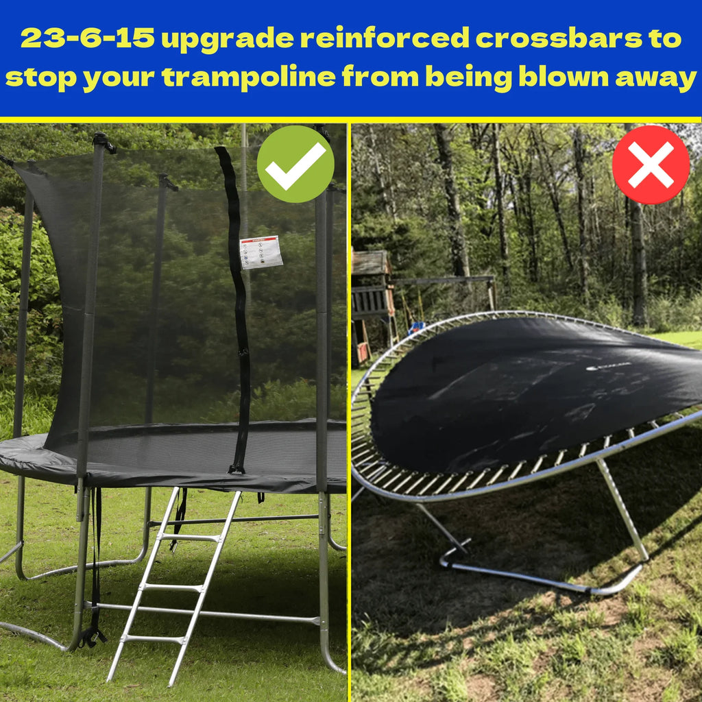16FT Outdoor Trampoline with Basketball Hoop and Ladder D6319