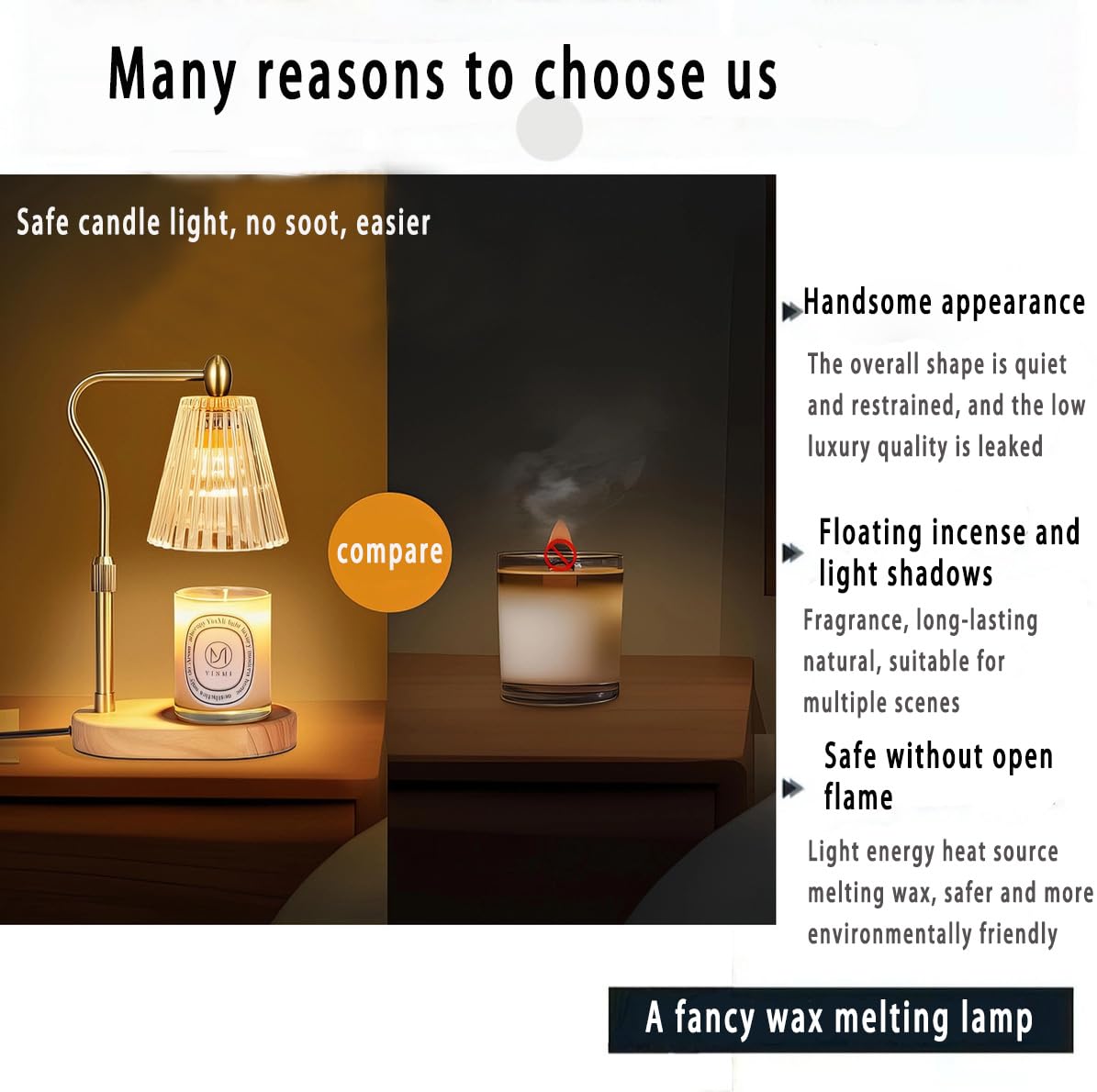 Adjustable Dimmable Candle Warmer Lamp with 2 Bulbs R934